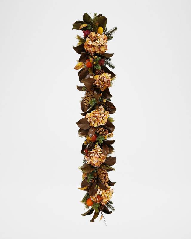 60" Hydrangea & Magnolia Leaf Garland